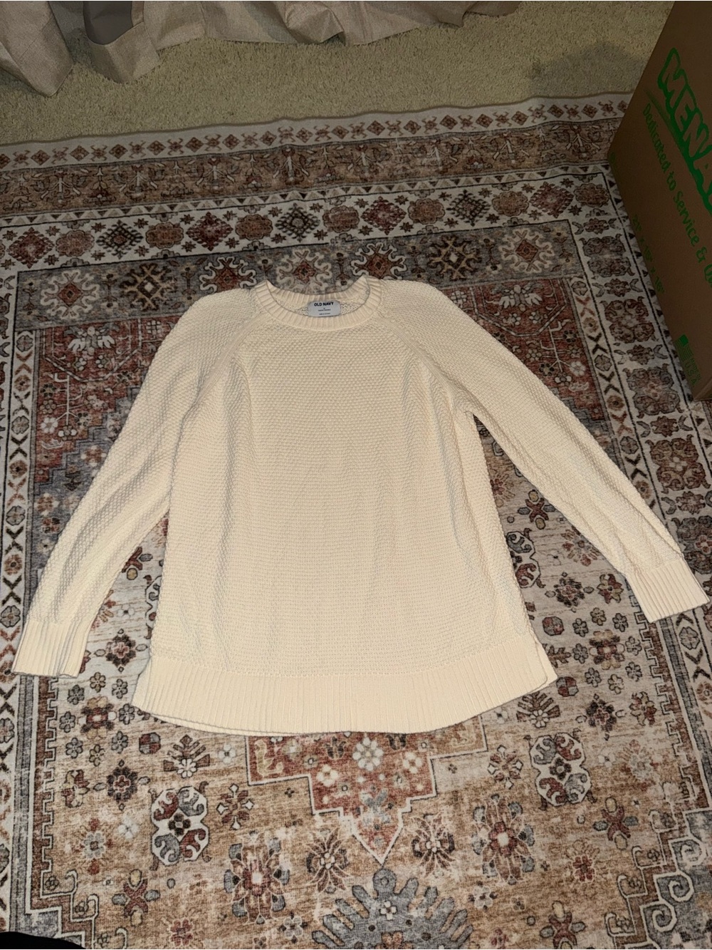 Old Navy Cream Scoop Neck Knit Sweater